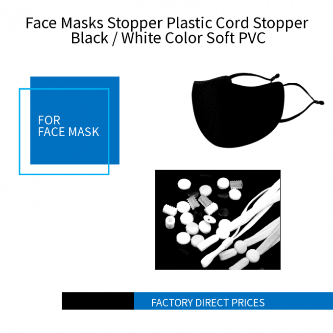 Προσώπου μασκών πωμάτων πλαστικό σκοινιού μαλακό PVC χρώματος πωμάτων μαύρο/άσπρο